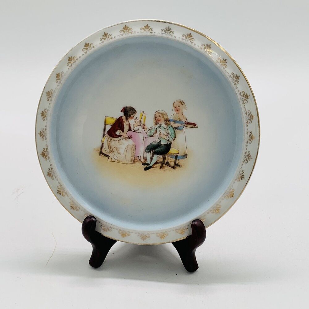 ANTIQUE KPM GERMANY Porcelain Teapot Stand Trivet Ladies 6.75 in